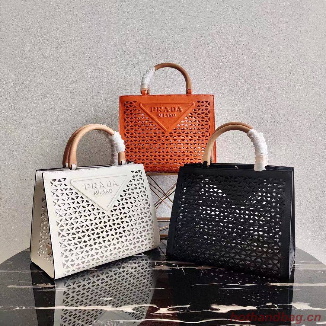 Prada leather tote bag 1AG405 orange Prada leather tote bag 1AG405 orange