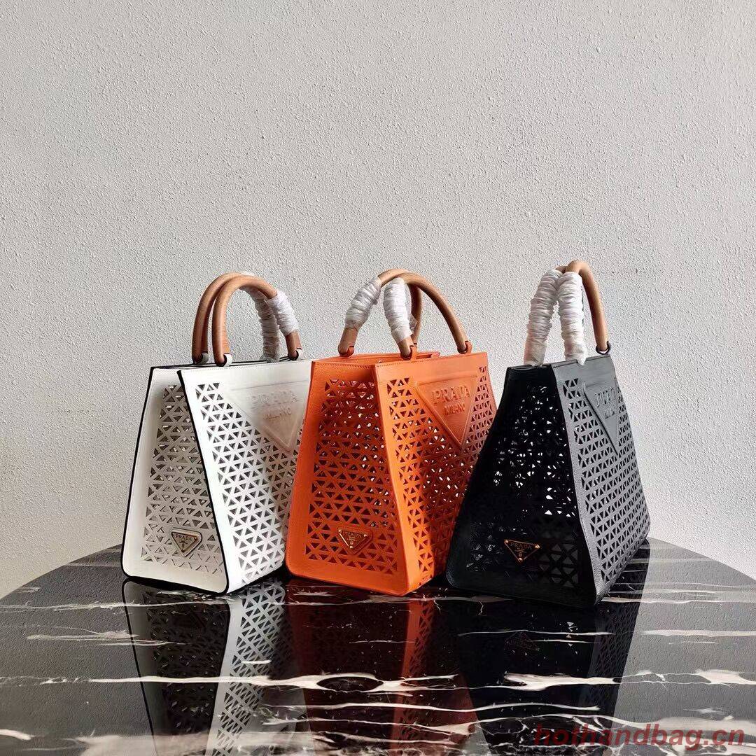 Prada leather tote bag 1AG405 orange Prada leather tote bag 1AG405 orange