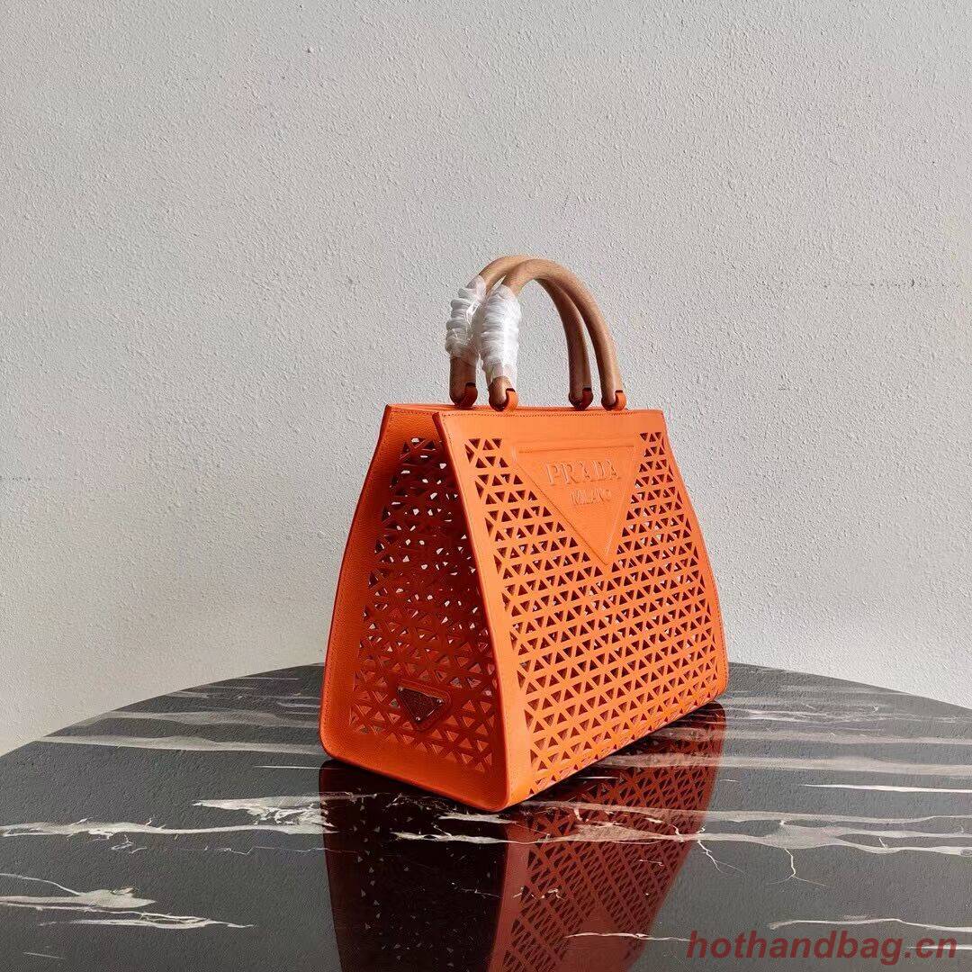 Prada leather tote bag 1AG405 orange Prada leather tote bag 1AG405 orange