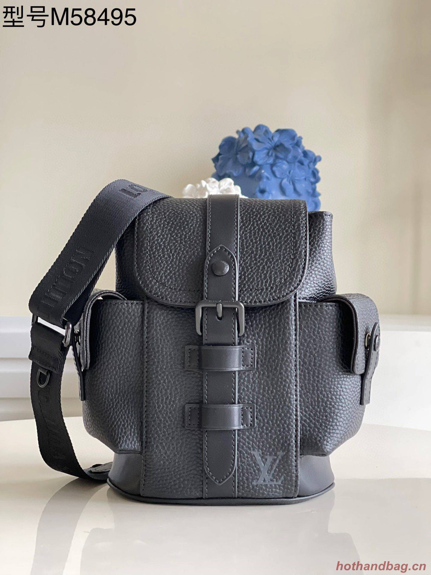 Louis Vuitton Christopher XS Backpack Taurillon Leather M58495 Black Louis Vuitton Christopher XS Backpack Taurillon Leather M58495 Black