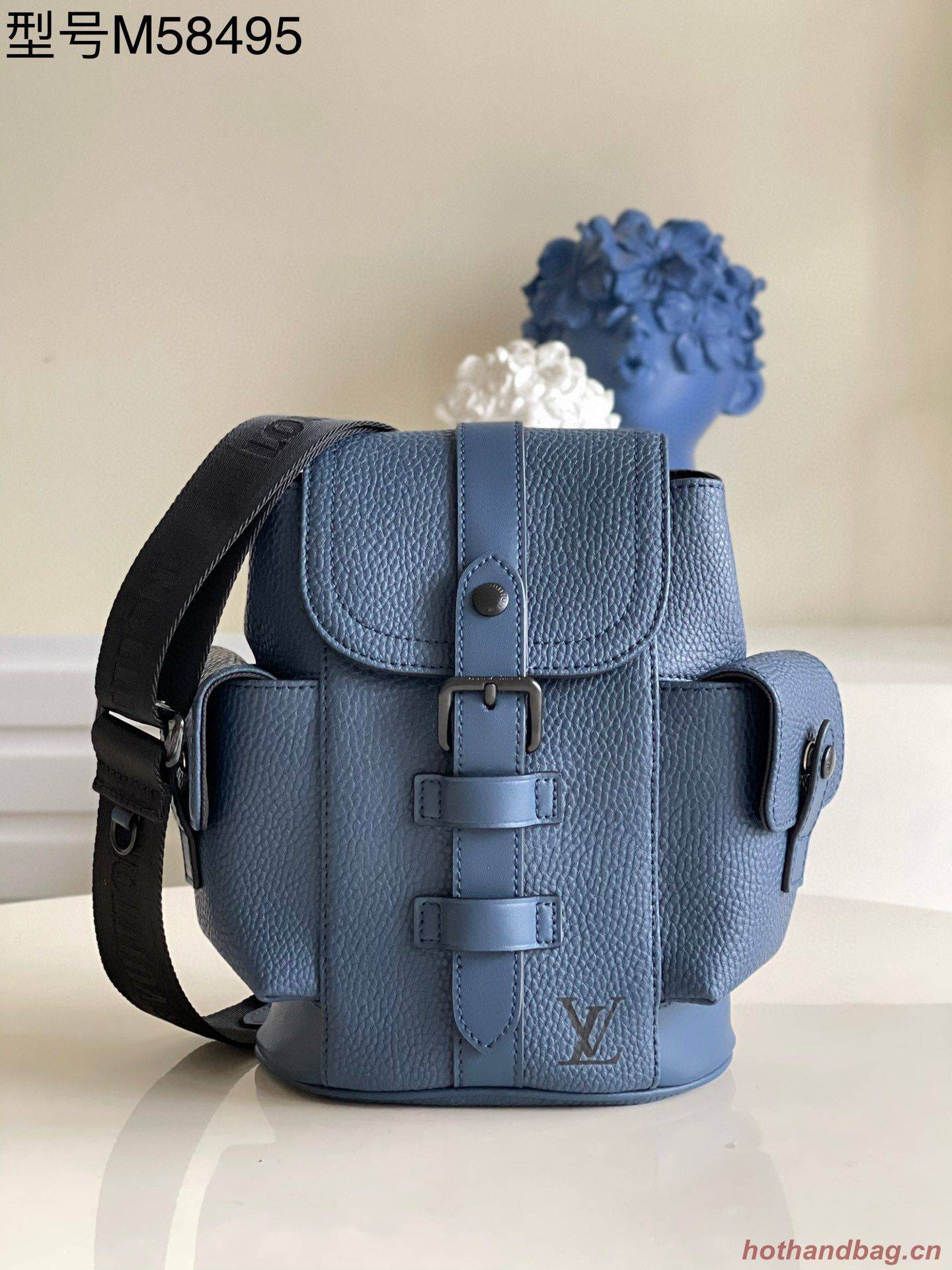 Louis Vuitton Christopher XS Backpack Taurillon Leather M58495 Navy Louis Vuitton Christopher XS Backpack Taurillon Leather M58495 Navy