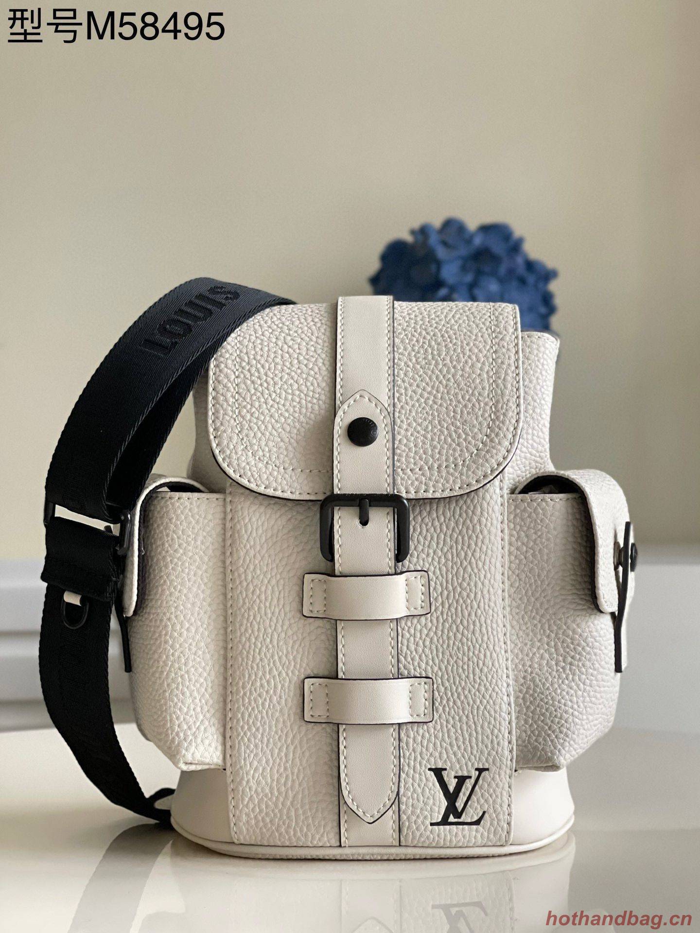 Louis Vuitton Christopher XS Backpack Taurillon Leather M58495 White Louis Vuitton Christopher XS Backpack Taurillon Leather M58495 White