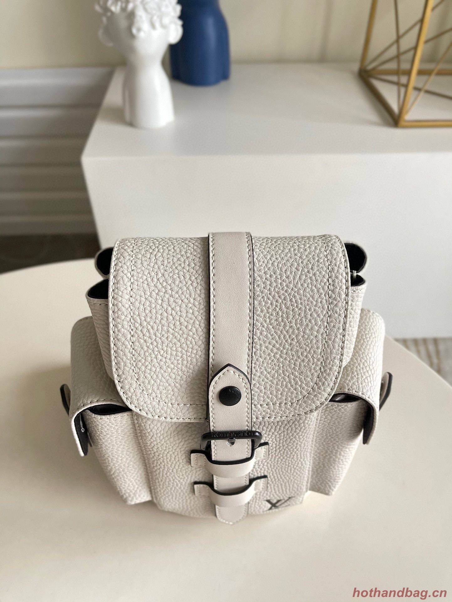 Louis Vuitton Christopher XS Backpack Taurillon Leather M58495 White Louis Vuitton Christopher XS Backpack Taurillon Leather M58495 White
