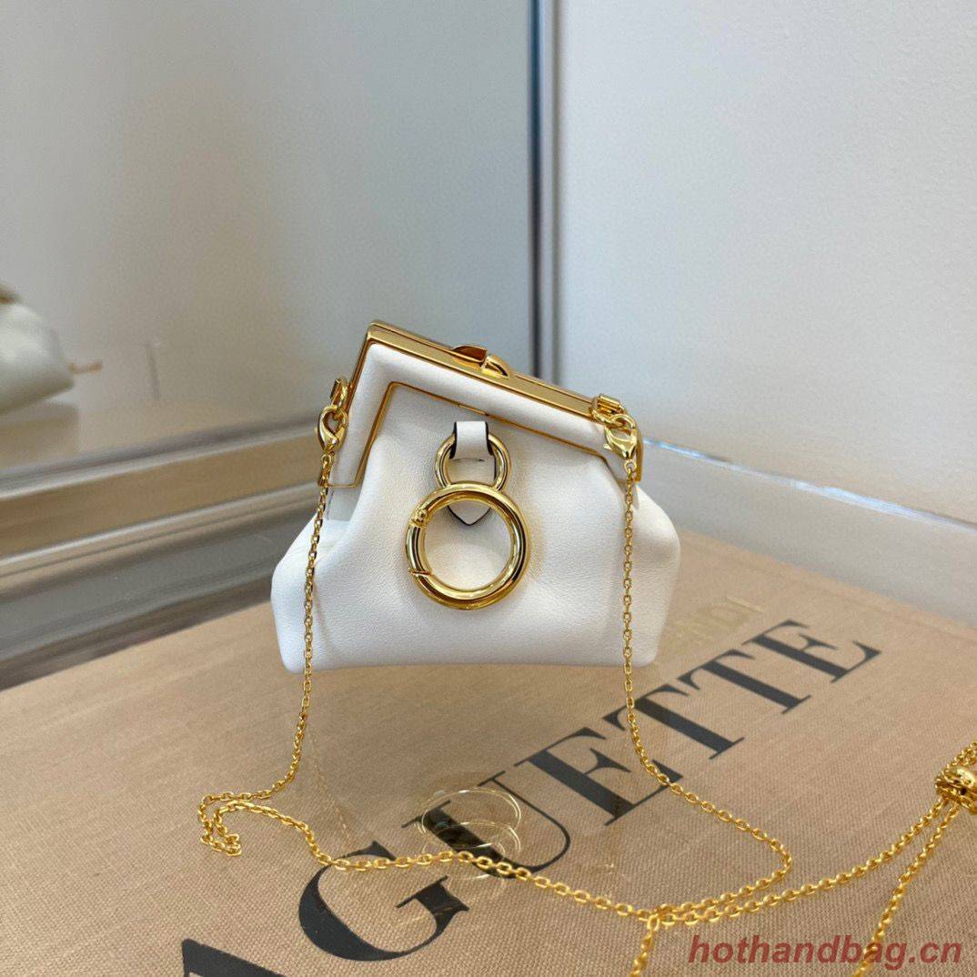 Fendi Original Leather Mini Clutch Bag 56831 White Fendi Original Leather Mini Clutch Bag 56831 White