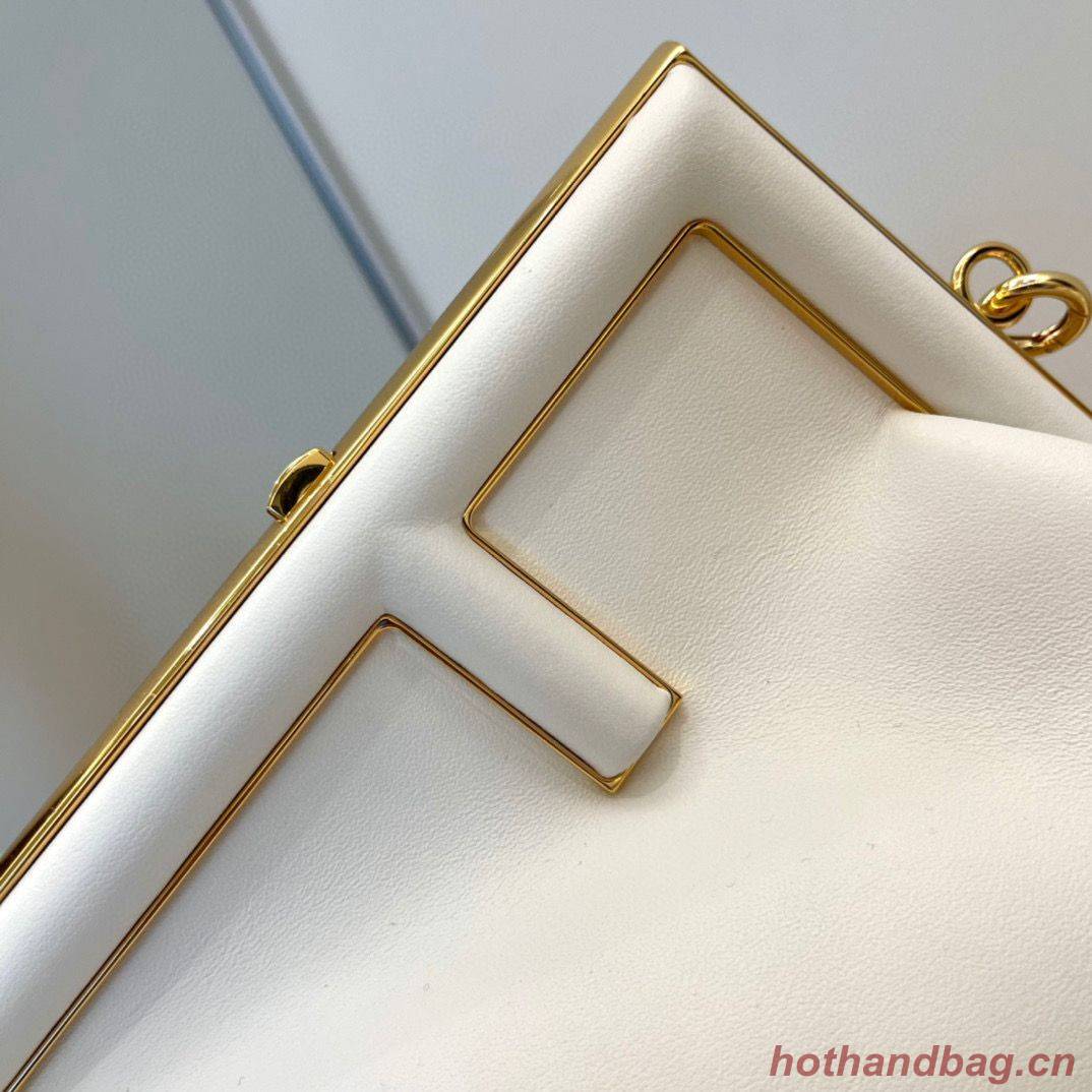 Fendi Original Leather Medium Clutch Bag 56832 White Fendi Original Leather Medium Clutch Bag 56832 White