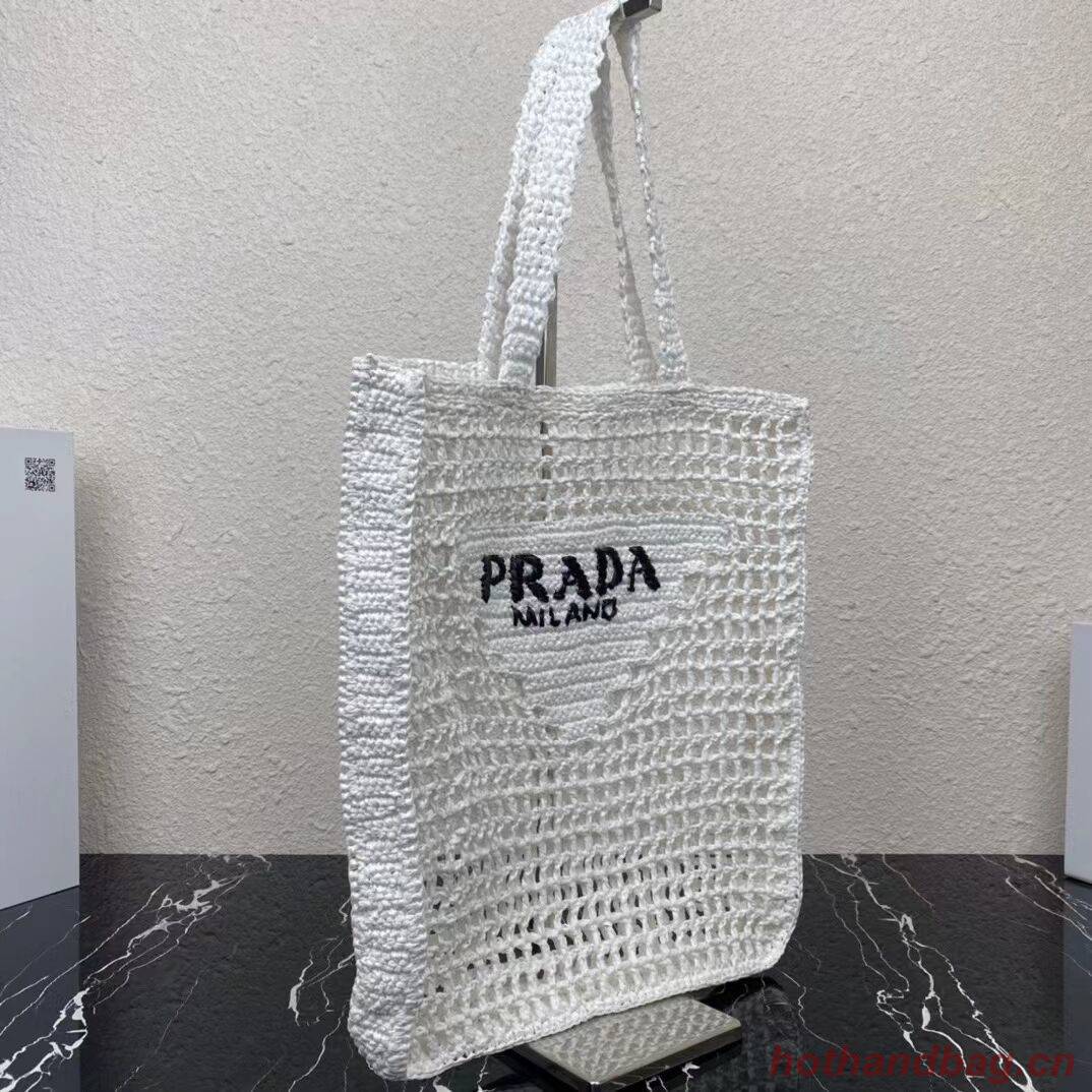 Prada Raffia tote bag 1CH393 white Prada Raffia tote bag 1CH393 white
