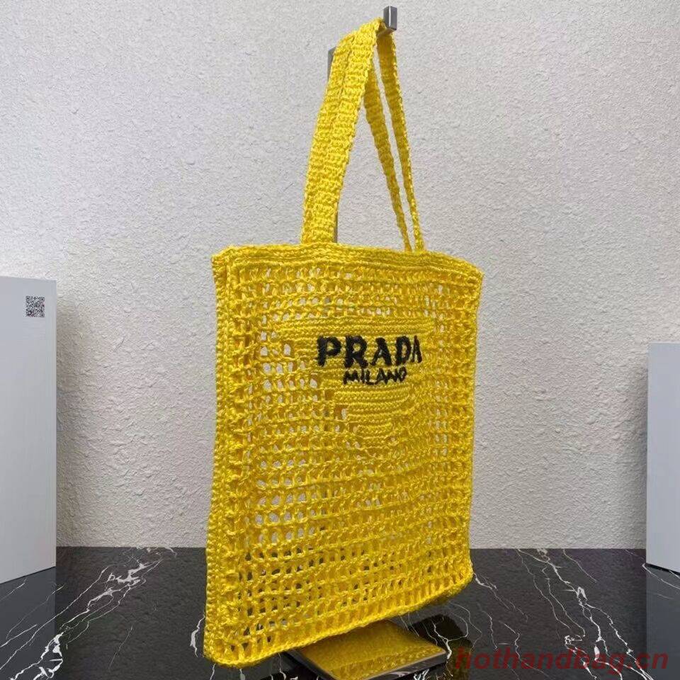 Prada Raffia tote bag 1CH393 yellow Prada Raffia tote bag 1CH393 yellow
