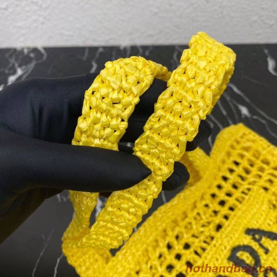 Prada Raffia tote bag 1CH393 yellow Prada Raffia tote bag 1CH393 yellow