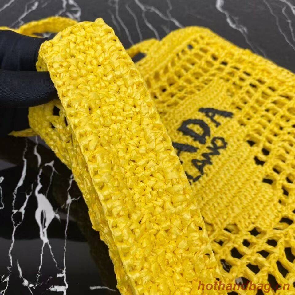 Prada Raffia tote bag 1CH393 yellow Prada Raffia tote bag 1CH393 yellow