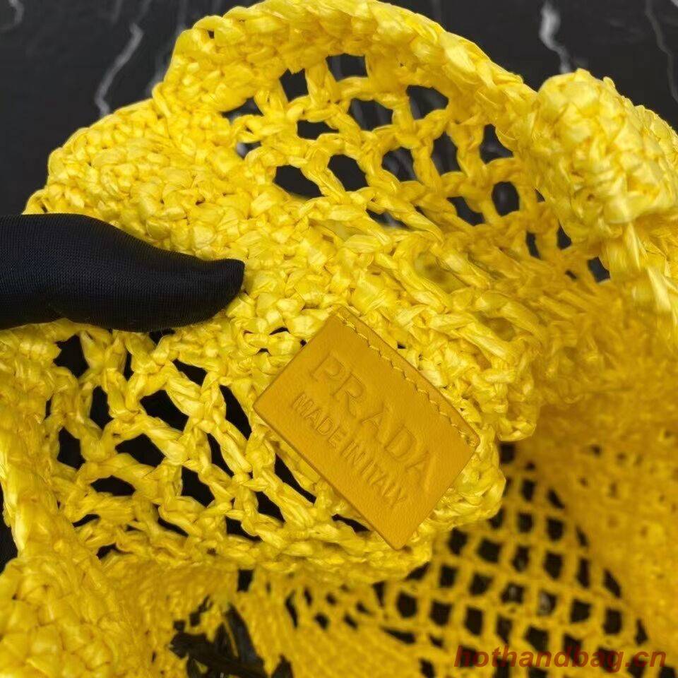 Prada Raffia tote bag 1CH393 yellow Prada Raffia tote bag 1CH393 yellow