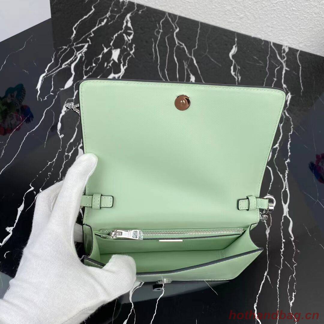 Prada Small brushed leather shoulder bag 1BH307 green Prada Small brushed leather shoulder bag 1BH307 green