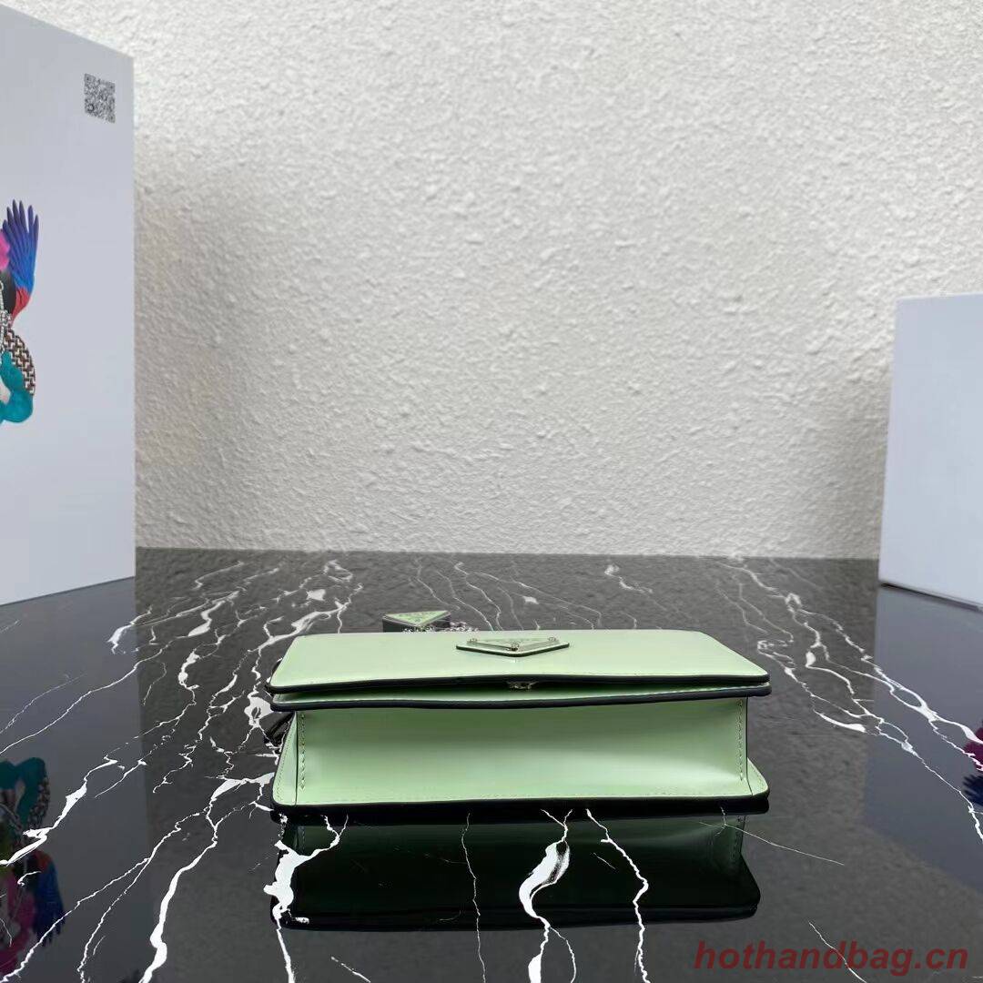 Prada Small brushed leather shoulder bag 1BH307 green Prada Small brushed leather shoulder bag 1BH307 green