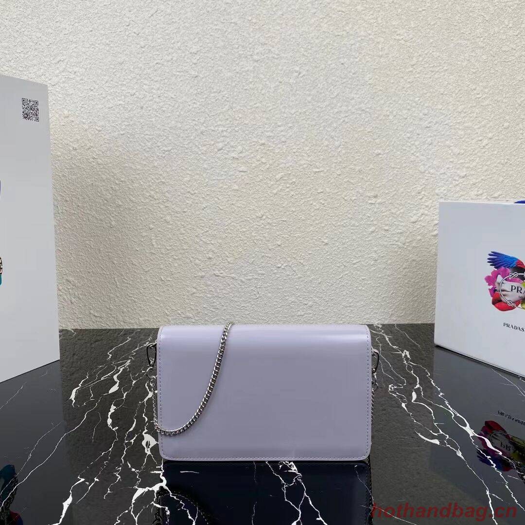 Prada Small brushed leather shoulder bag 1BH307 lilac Prada Small brushed leather shoulder bag 1BH307 lilac