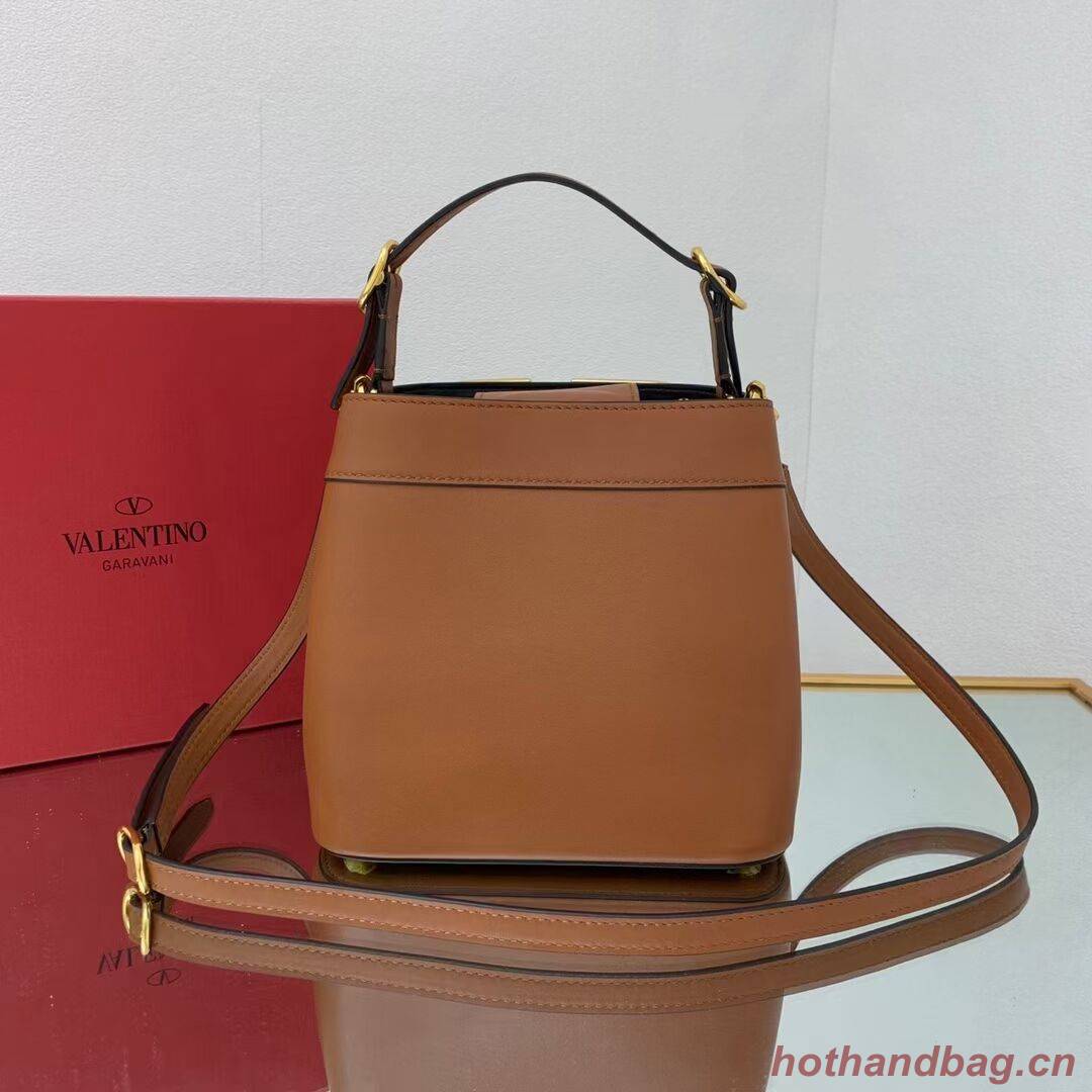 VALENTINO calf leather handbag V0754 brown VALENTINO calf leather handbag V0754 brown