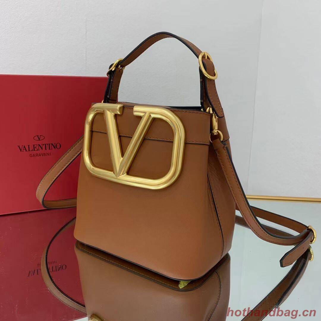 VALENTINO calf leather handbag V0754 brown VALENTINO calf leather handbag V0754 brown