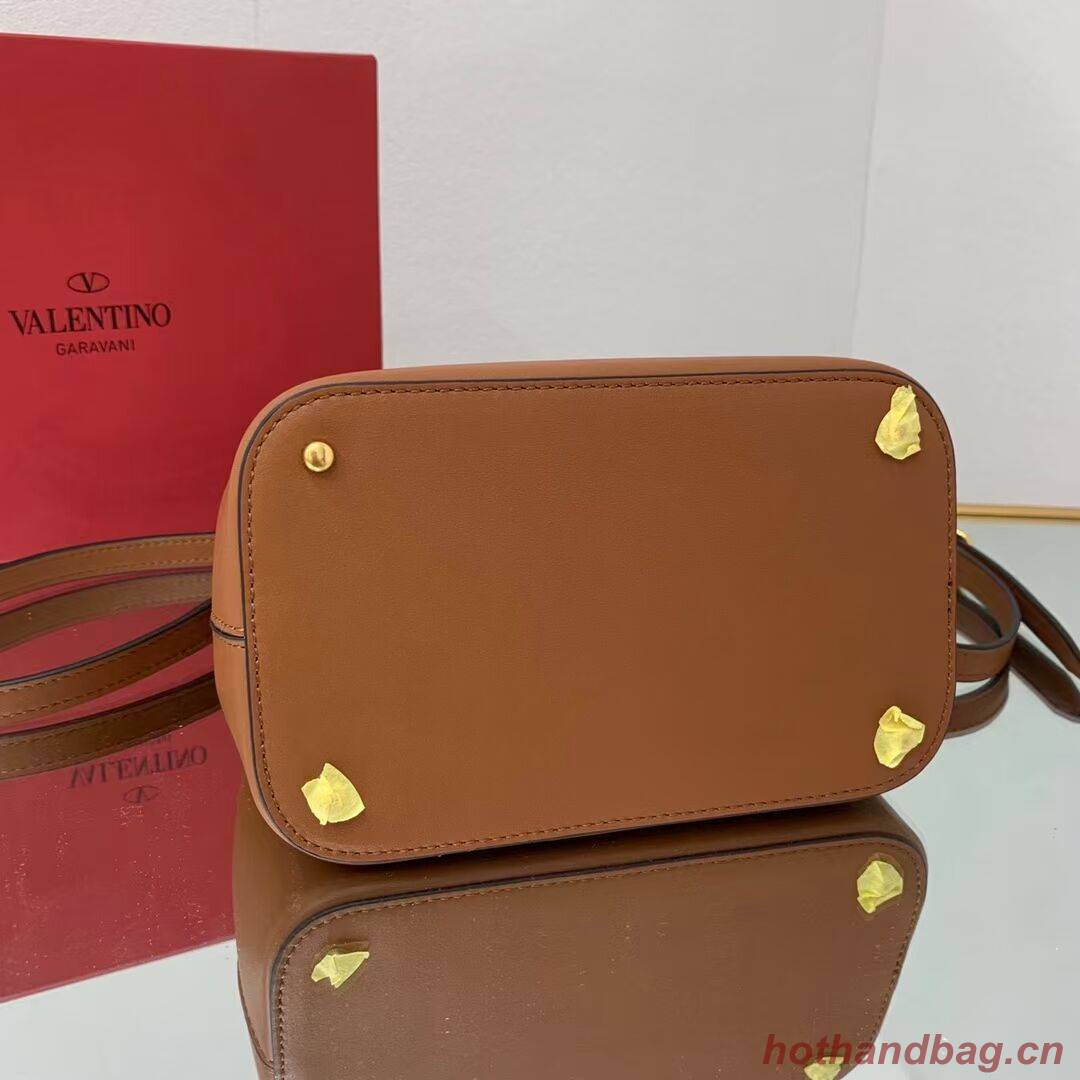 VALENTINO calf leather handbag V0754 brown VALENTINO calf leather handbag V0754 brown