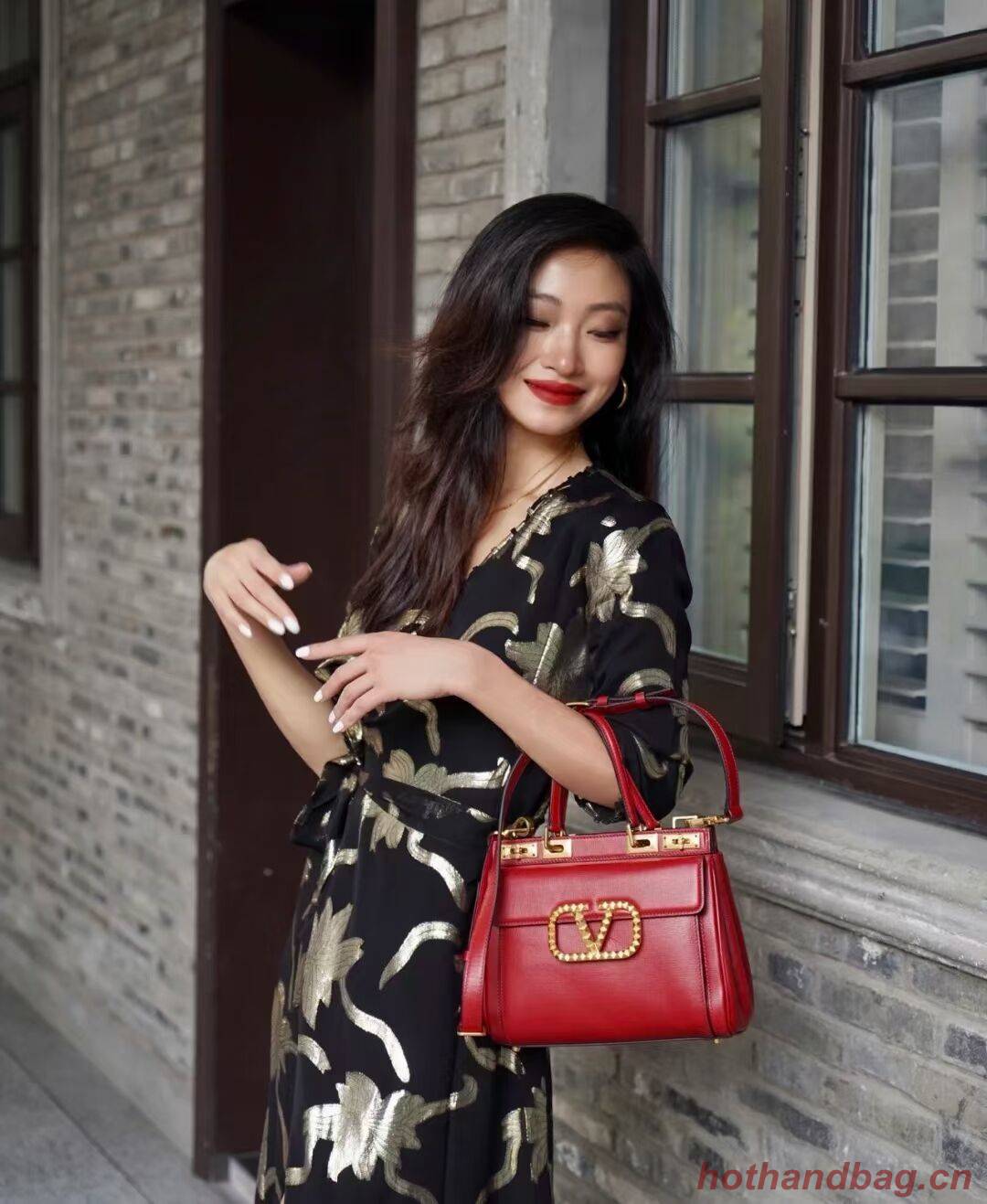 VALENTINO calf leather handbag V0754 red VALENTINO calf leather handbag V0754 red