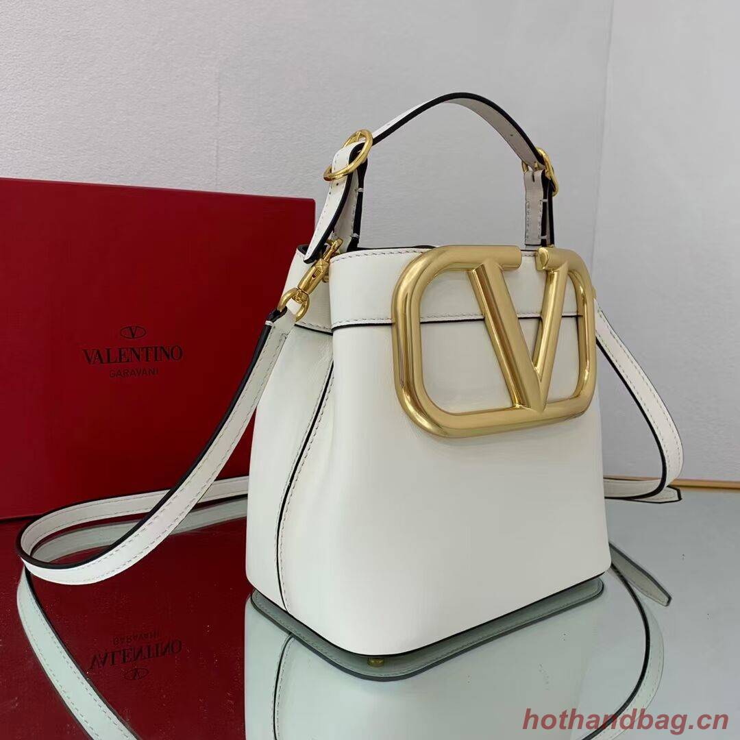 VALENTINO calf leather handbag V0754 white