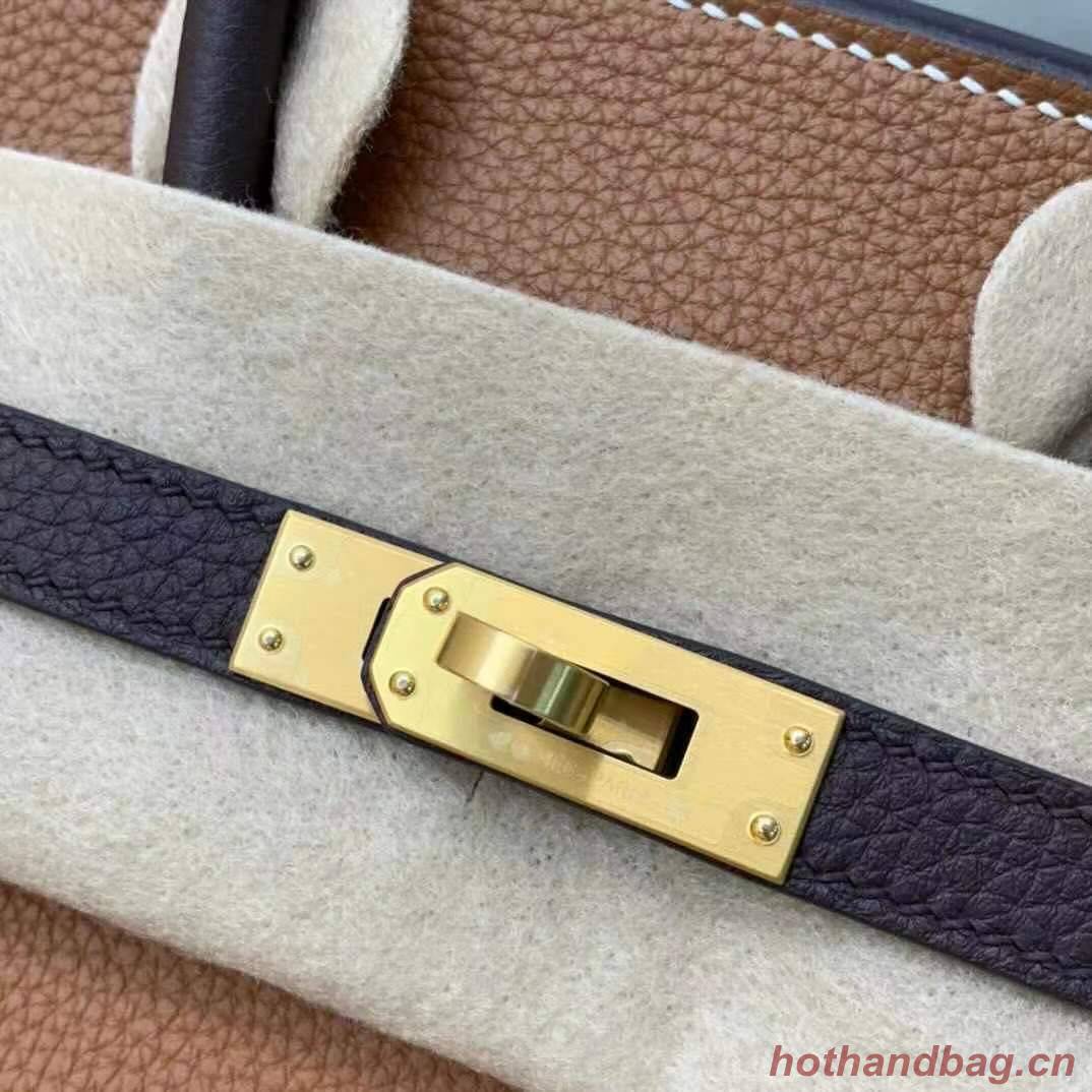 Hermes Birkin Bag Original Leather 35CM Color matching 17888 Brown&Dark Brown Hermes Birkin Bag Original Leather 35CM Color matching 17888 Brown&Dark Brown