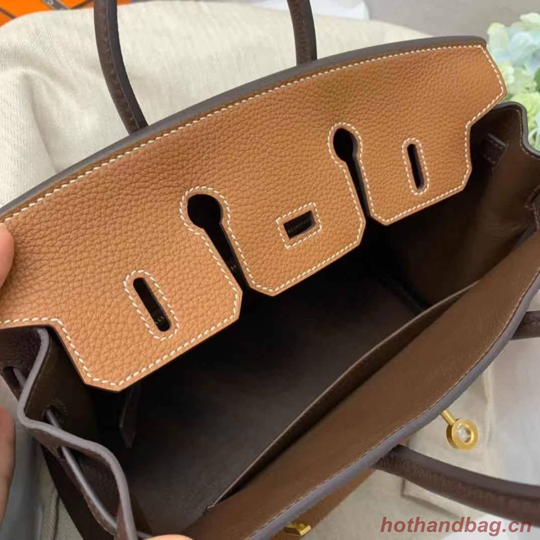 Hermes Birkin Bag Original Leather 35CM Color matching 17888 Brown&Dark Brown Hermes Birkin Bag Original Leather 35CM Color matching 17888 Brown&Dark Brown