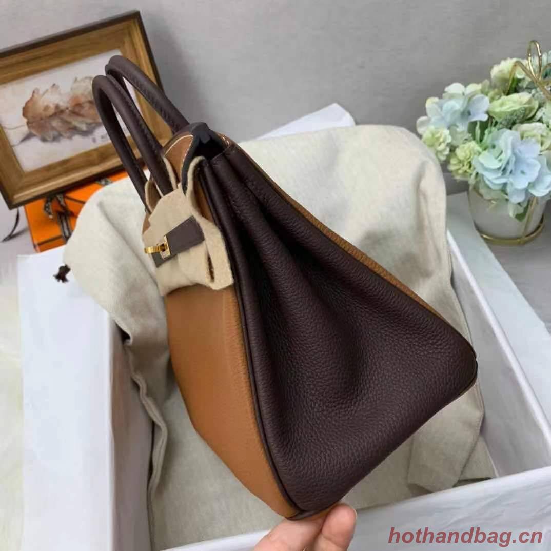 Hermes Birkin Bag Original Leather 35CM Color matching 17888 Brown&Dark Brown Hermes Birkin Bag Original Leather 35CM Color matching 17888 Brown&Dark Brown