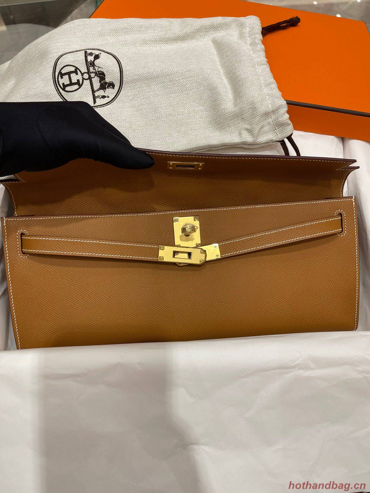 Hermes Kelly 31cm Clutch Original Epsom Leather KL31 Brown Hermes Kelly 31cm Clutch Original Epsom Leather KL31 Brown