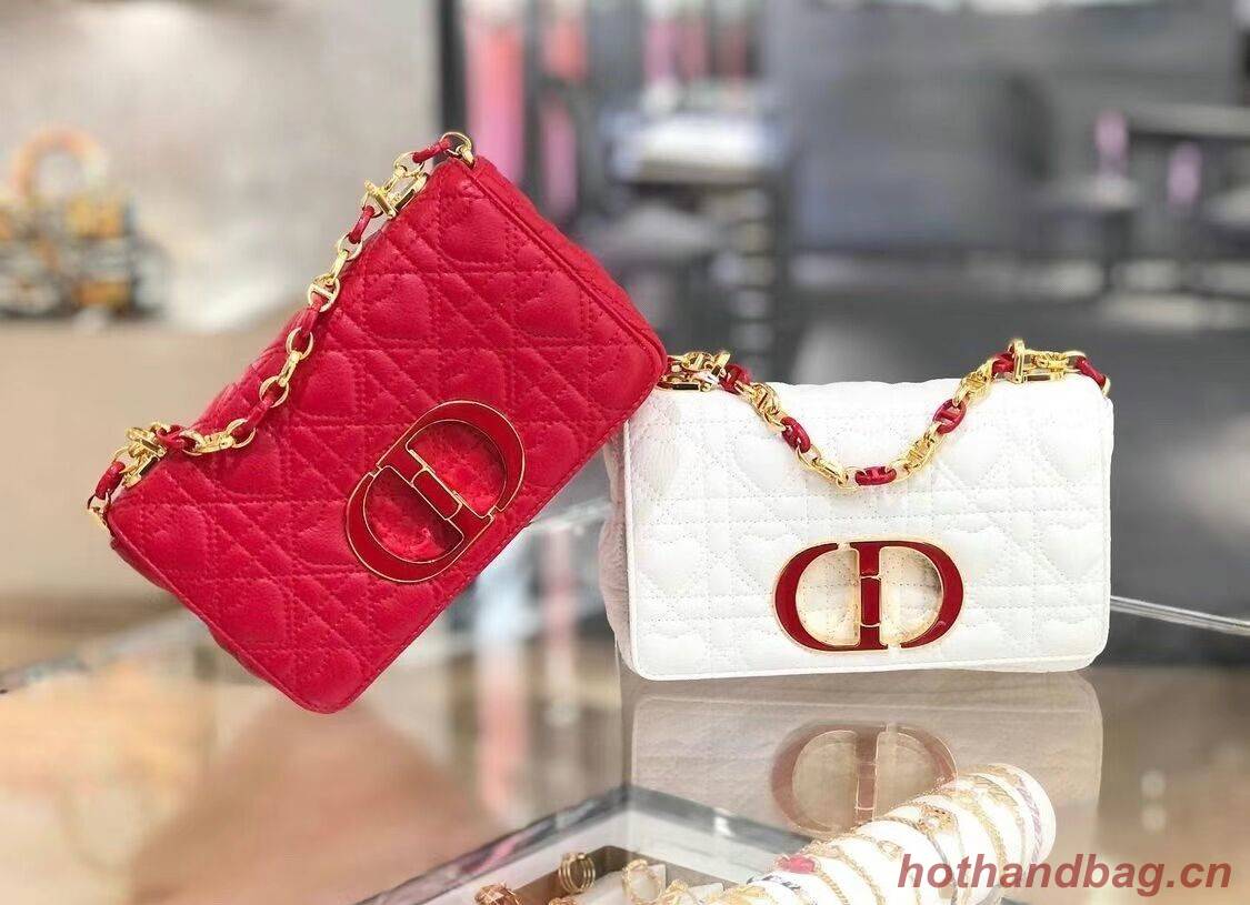 SMALL DIORAMOUR DIOR CARO BAG Latte Cannage Calfskin with Heart Motif M9241WN SMALL DIORAMOUR DIOR CARO BAG Latte Cannage Calfskin with Heart Motif M9241WN