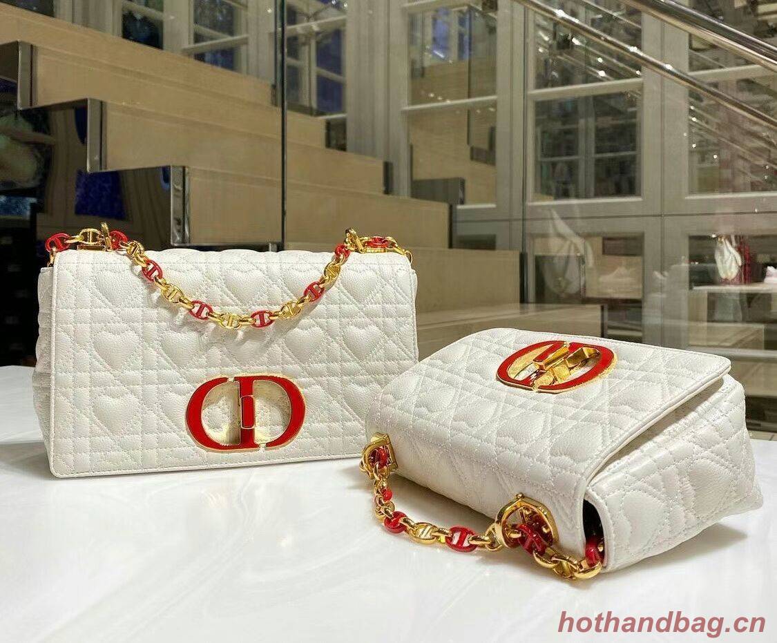 SMALL DIORAMOUR DIOR CARO BAG Latte Cannage Calfskin with Heart Motif M9241WN SMALL DIORAMOUR DIOR CARO BAG Latte Cannage Calfskin with Heart Motif M9241WN