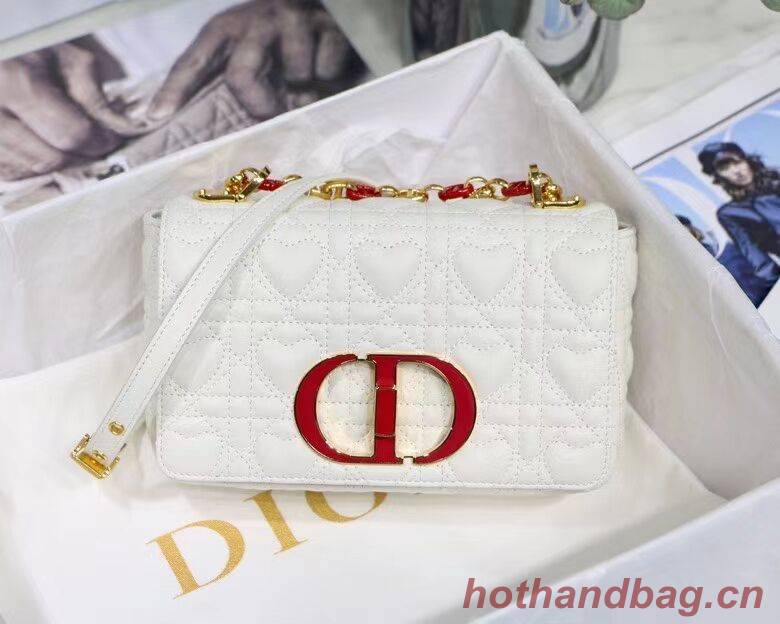SMALL DIORAMOUR DIOR CARO BAG Latte Cannage Calfskin with Heart Motif M9241WN SMALL DIORAMOUR DIOR CARO BAG Latte Cannage Calfskin with Heart Motif M9241WN