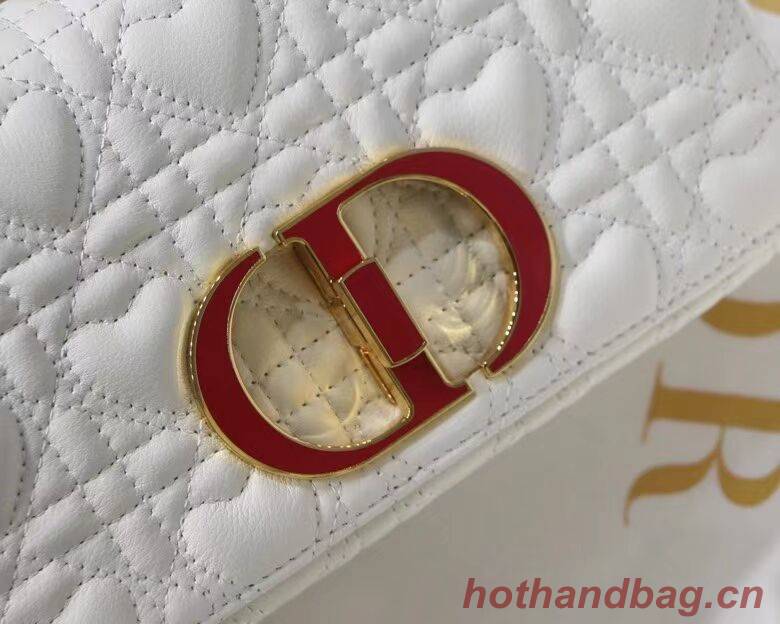 SMALL DIORAMOUR DIOR CARO BAG Latte Cannage Calfskin with Heart Motif M9241WN SMALL DIORAMOUR DIOR CARO BAG Latte Cannage Calfskin with Heart Motif M9241WN