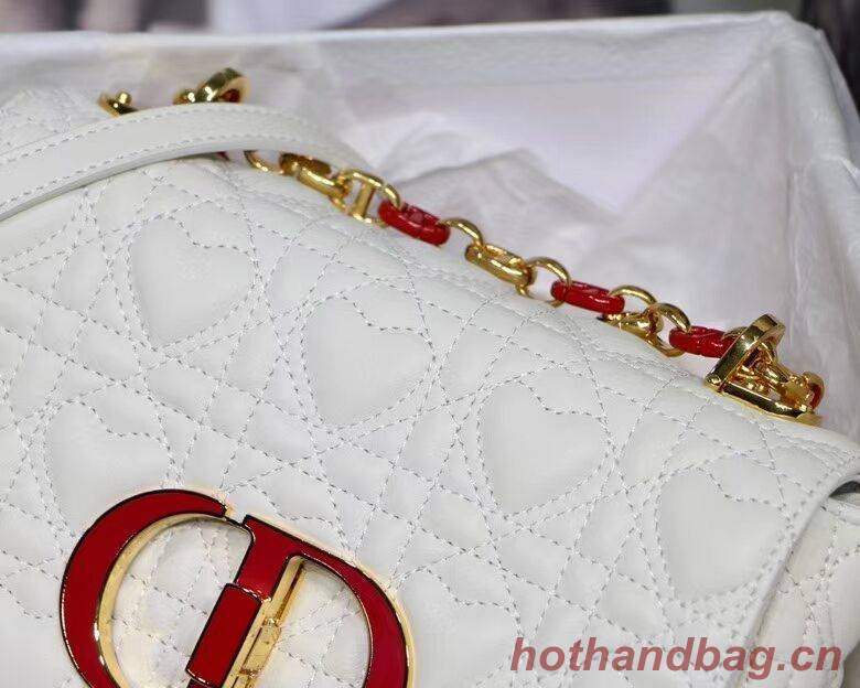 SMALL DIORAMOUR DIOR CARO BAG Latte Cannage Calfskin with Heart Motif M9241WN SMALL DIORAMOUR DIOR CARO BAG Latte Cannage Calfskin with Heart Motif M9241WN