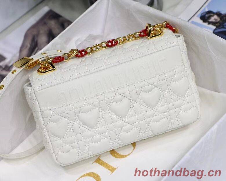 SMALL DIORAMOUR DIOR CARO BAG Latte Cannage Calfskin with Heart Motif M9241WN SMALL DIORAMOUR DIOR CARO BAG Latte Cannage Calfskin with Heart Motif M9241WN