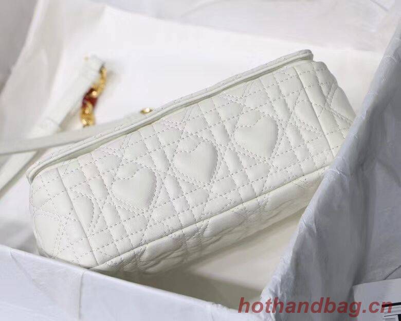 SMALL DIORAMOUR DIOR CARO BAG Latte Cannage Calfskin with Heart Motif M9241WN SMALL DIORAMOUR DIOR CARO BAG Latte Cannage Calfskin with Heart Motif M9241WN
