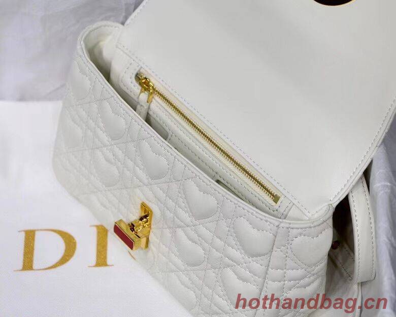 SMALL DIORAMOUR DIOR CARO BAG Latte Cannage Calfskin with Heart Motif M9241WN SMALL DIORAMOUR DIOR CARO BAG Latte Cannage Calfskin with Heart Motif M9241WN