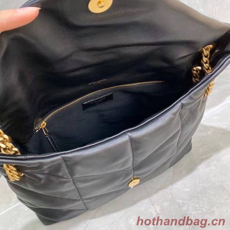 Saint Laurent LOULOU PUFFER BAG IN QUILTED CRINKLED MATTE LEATHER Y577476 Black Saint Laurent LOULOU PUFFER BAG IN QUILTED CRINKLED MATTE LEATHER Y577476 Black