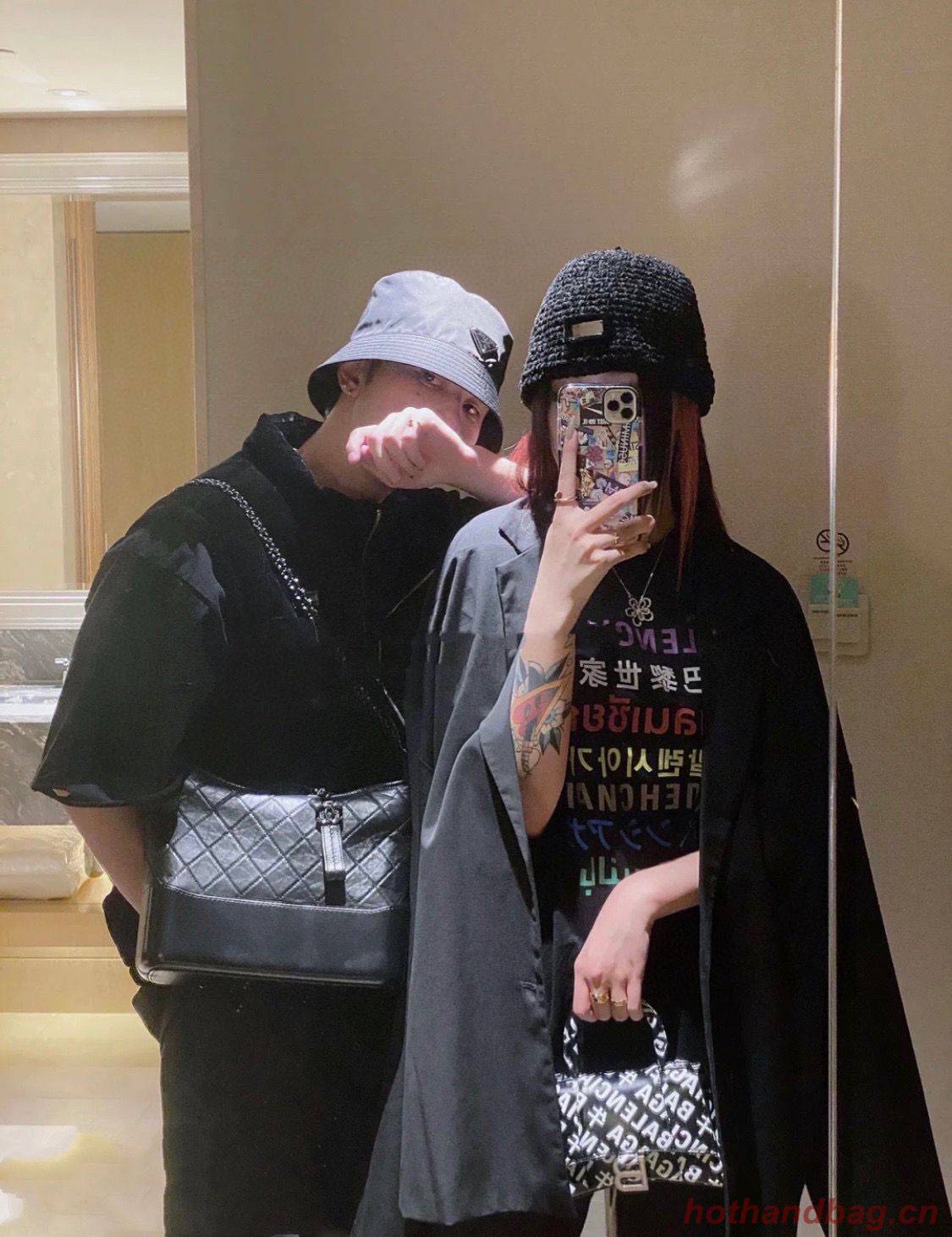 Balenciaga Hourglass XS Top Handle Bag 28332S Black & White Balenciaga Hourglass XS Top Handle Bag 28332S Black & White