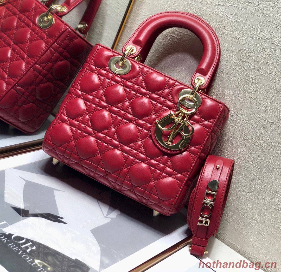 LADY DIOR MY ABCDIOR BAG Cannage Lambskin M0538O Red LADY DIOR MY ABCDIOR BAG Cannage Lambskin M0538O Red