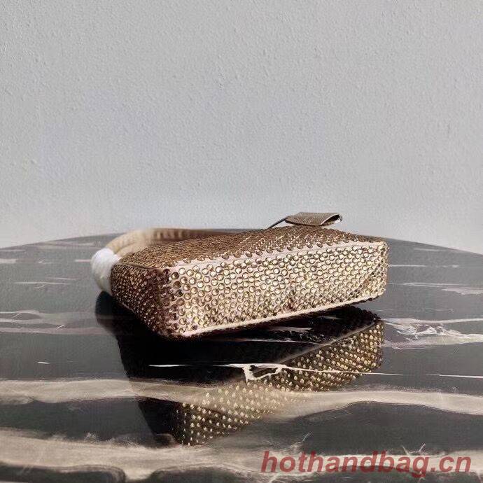 Prada Satin mini-bag with artificial crystals 1BE515 Biscuits Prada Satin mini-bag with artificial crystals 1BE515 Biscuits