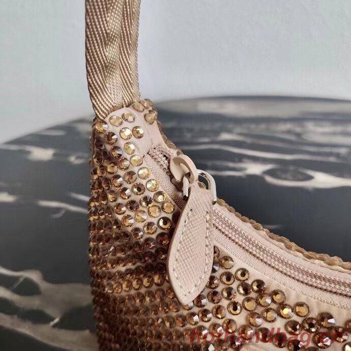 Prada Satin mini-bag with artificial crystals 1BE515 Biscuits Prada Satin mini-bag with artificial crystals 1BE515 Biscuits