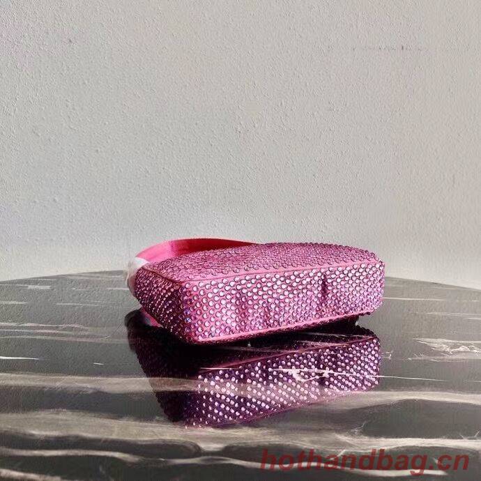 Prada Satin mini-bag with artificial crystals 1BE515Z pink Prada Satin mini-bag with artificial crystals 1BE515Z pink