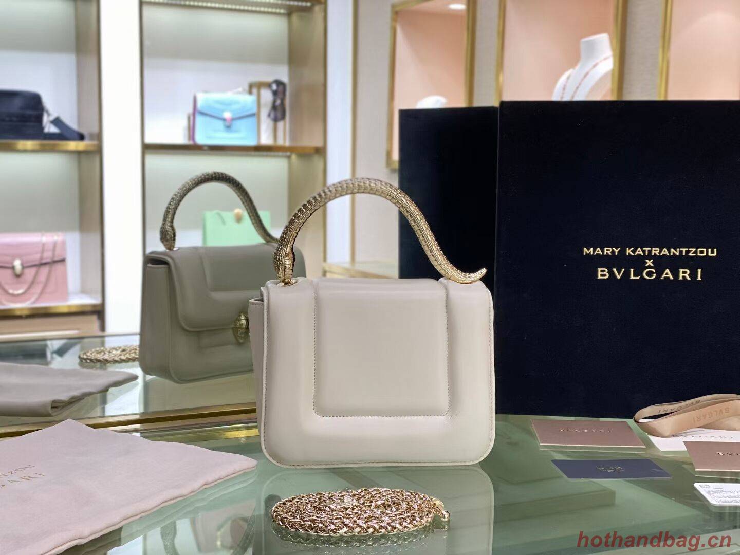 Bvlgari Serpenti Forever leather small crossbody bag B209107 white Bvlgari Serpenti Forever leather small crossbody bag B209107 white