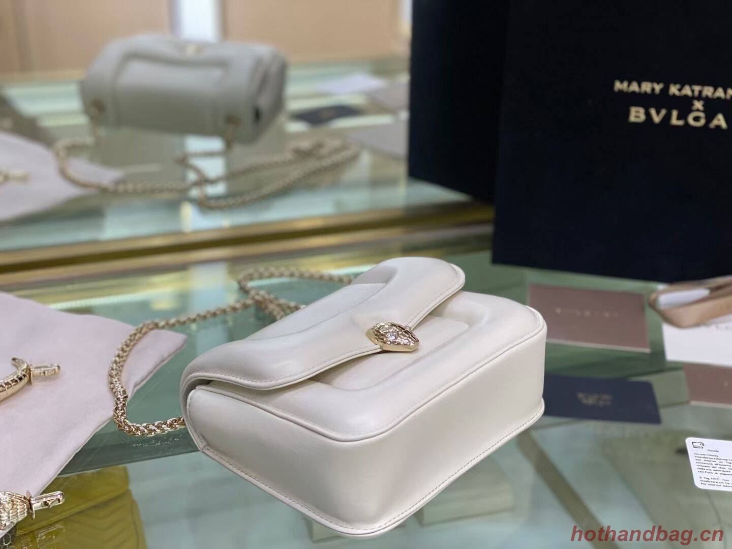 Bvlgari Serpenti Forever leather small crossbody bag B209107 white Bvlgari Serpenti Forever leather small crossbody bag B209107 white