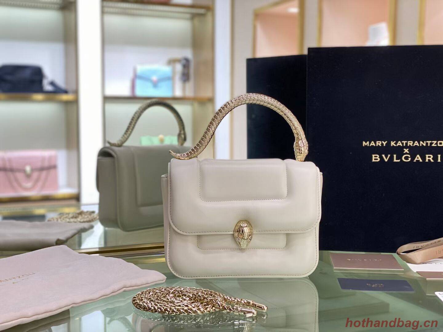 Bvlgari Serpenti Forever leather small crossbody bag B209107 white Bvlgari Serpenti Forever leather small crossbody bag B209107 white