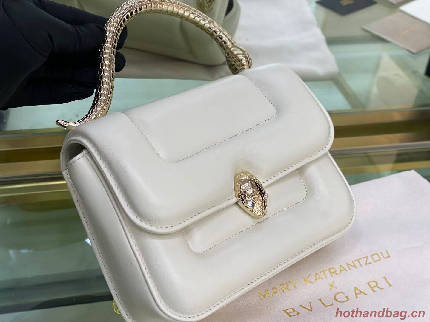 Bvlgari Serpenti Forever leather small crossbody bag B209107 white Bvlgari Serpenti Forever leather small crossbody bag B209107 white