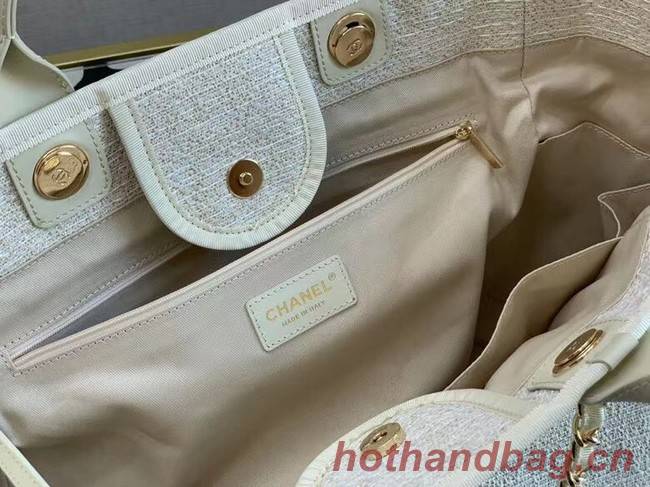 Chanel Canvas Tote Shopping Bag B66941 white