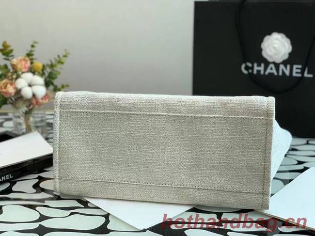 Chanel Canvas Tote Shopping Bag B66941 white