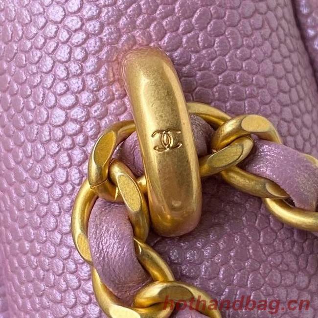 Chanel Flap Shoulder Bag Grained Calfskin AS2855 pearl rose