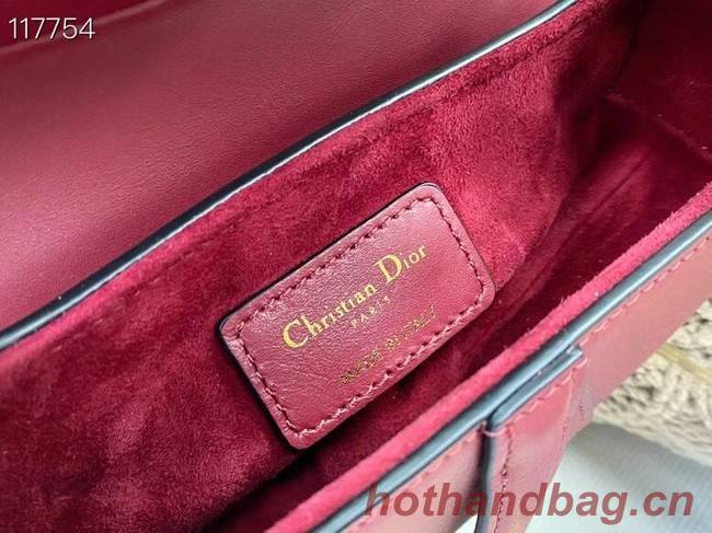 DIOR SMALL SADDLE BAG Calfskin M0445CW Wine