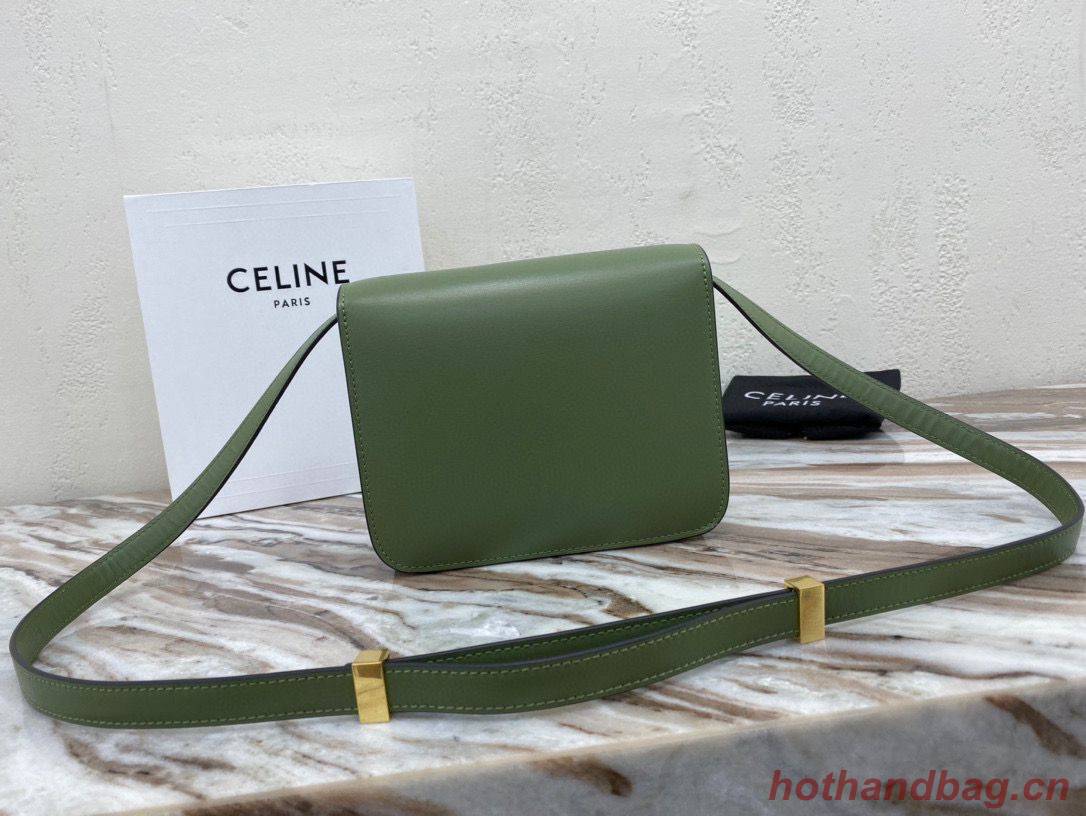 Celine Classic Box Teen Flap Bag Original Calfskin Leather 3379 Green Celine Classic Box Teen Flap Bag Original Calfskin Leather 3379 Green