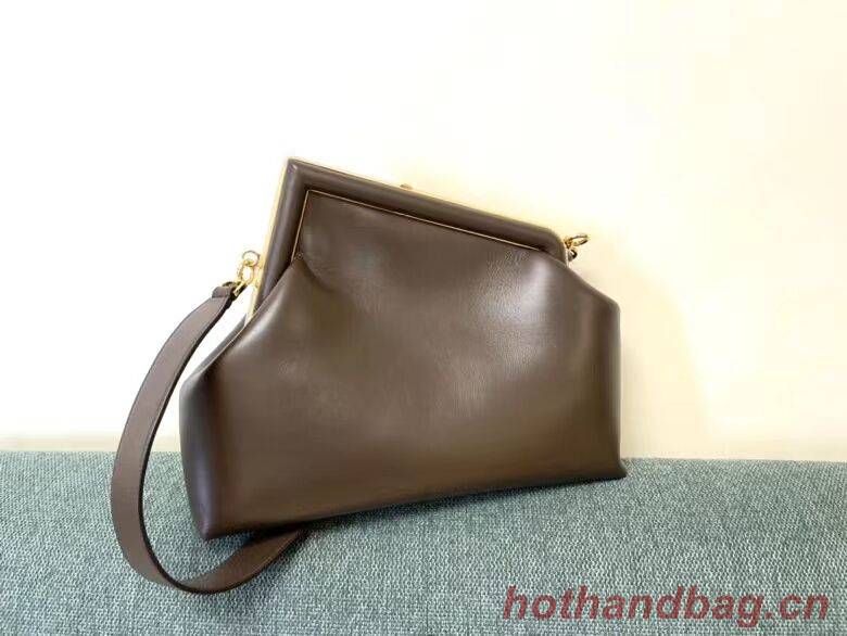 FENDI FIRST MEDIUM leather bag 8BP127AB Dark brown FENDI FIRST MEDIUM leather bag 8BP127AB Dark brown